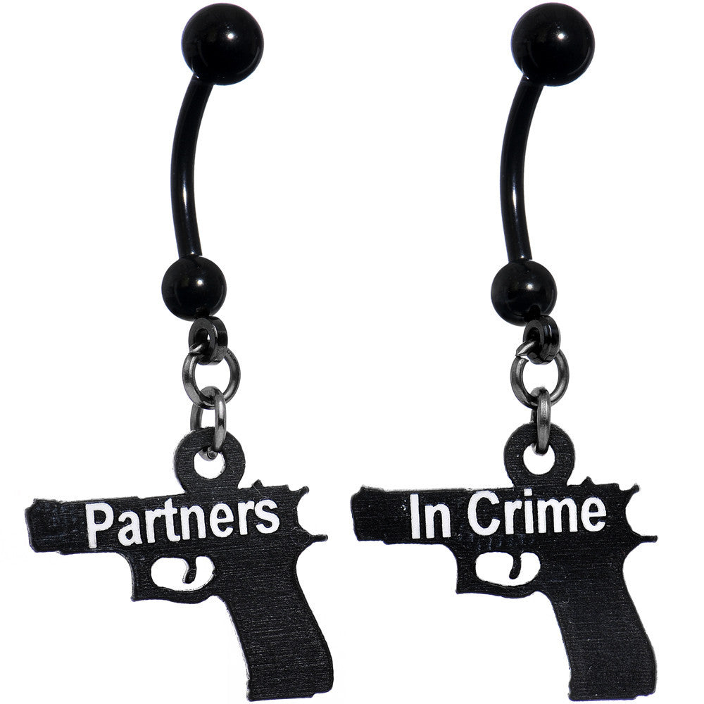 BodyCandy Handcrafted Partners in Crime Best Friends Dangle Belly Rings — main product shot