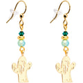 BodyCandy Gold Tone Cactus Fishhook Earrings Made with Crystals — main product shot