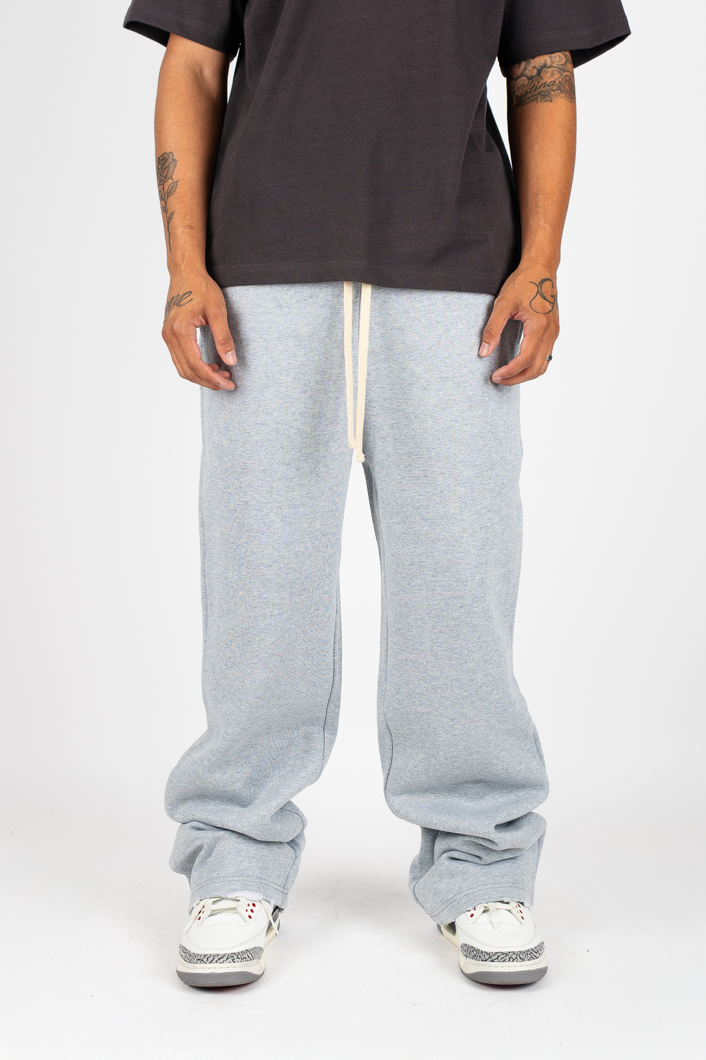 Superline Weathered Sweatpants — Superline branding close-up