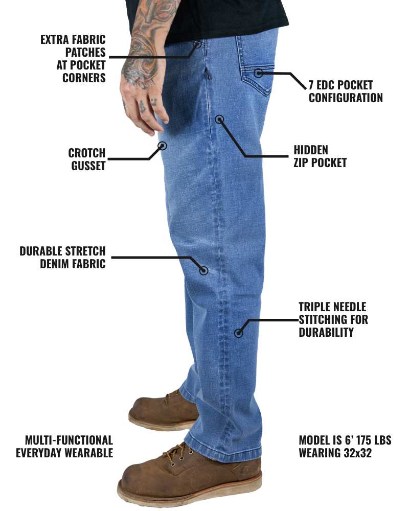 Off The Grid Surplus Hideout Denim Standard Fit - Vintage Wash — lifestyle context