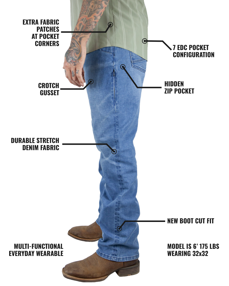 Off The Grid Surplus Hideout Denim Boot Cut - Vintage Wash — lifestyle context