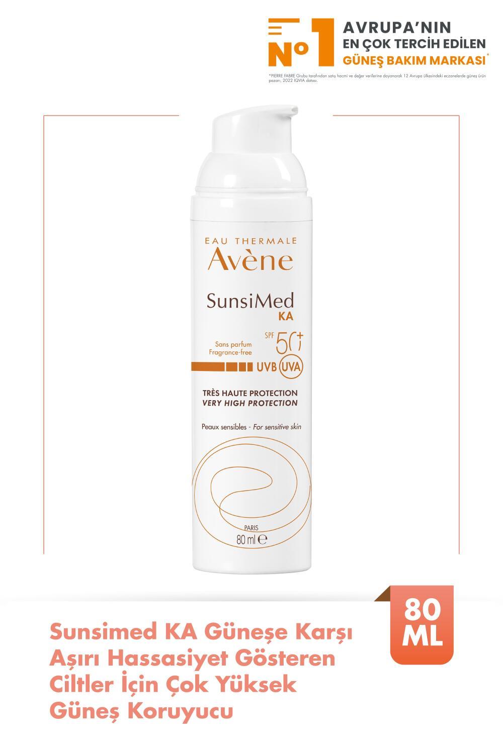 Avene Sunsimed KA High Protection Sunscreen SPF 50+ for Sensitive Skin - Water-Resistant, Non-Whitening, Soothing Avène Thermal Water - 2.71 fl oz