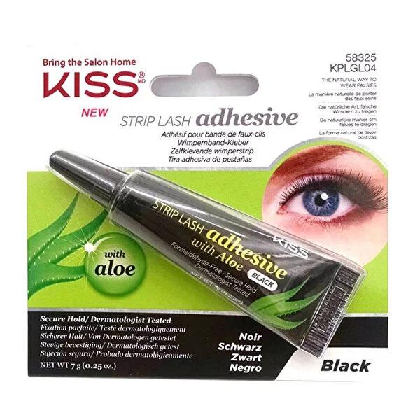 Kiss Black Eyelash Adhesive: 16-Hour Hold, Aloe Vera Infused - Long-Lasting False Eyelash Glue for Sensitive Eyes