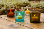 Bluecorn Candles Heavy Glass Votive Candle Holders - 50% Recycled Glass — scale reference