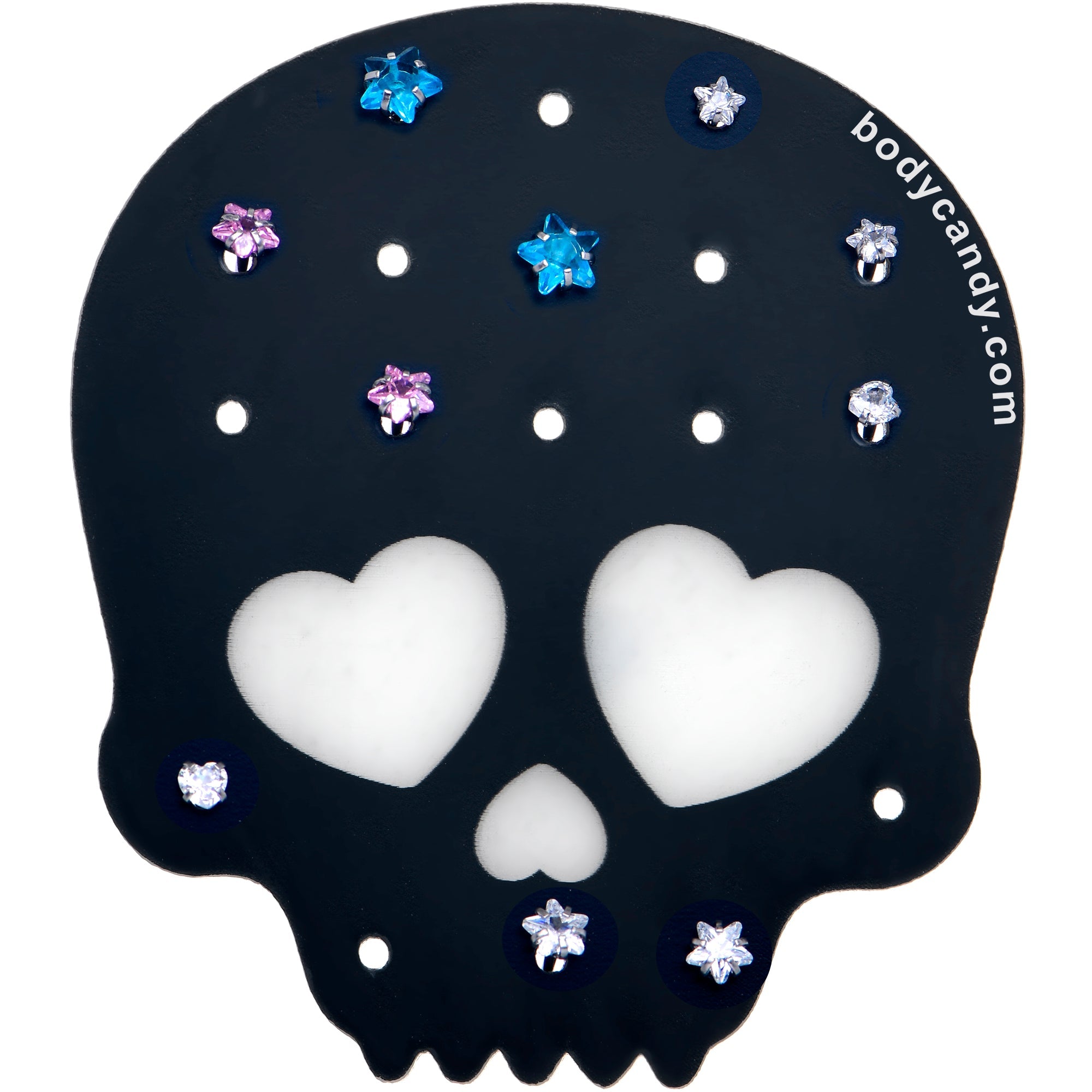 BodyCandy Skull Travel Flat Back Earring Palette — size reference