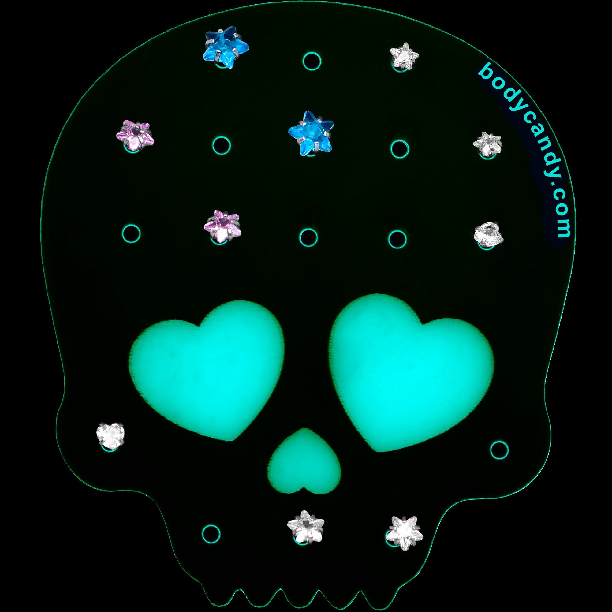 BodyCandy Skull Travel Flat Back Earring Palette — color detail