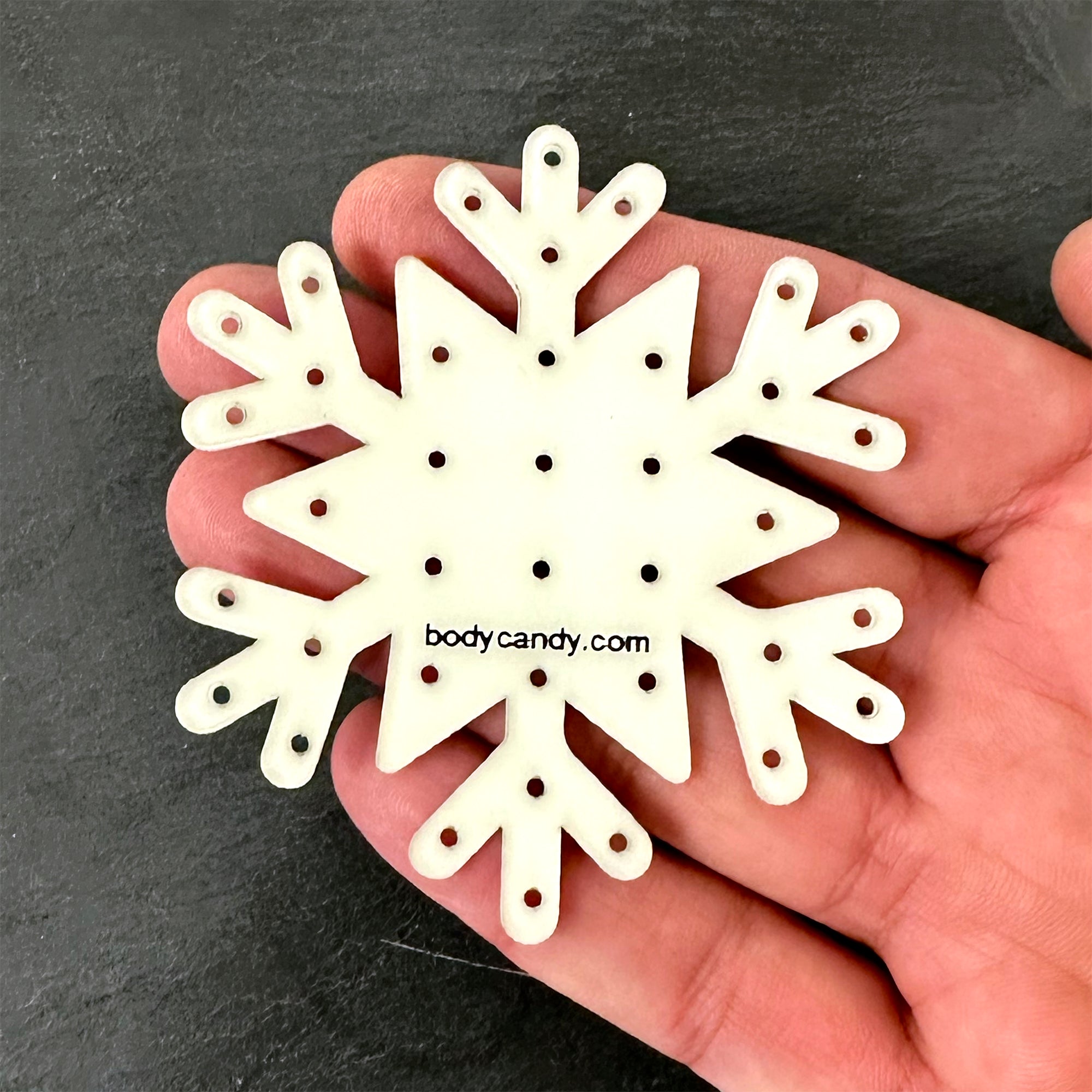 BodyCandy Glow in the Dark Snowflake Travel Flat Back Earring Palette — side view