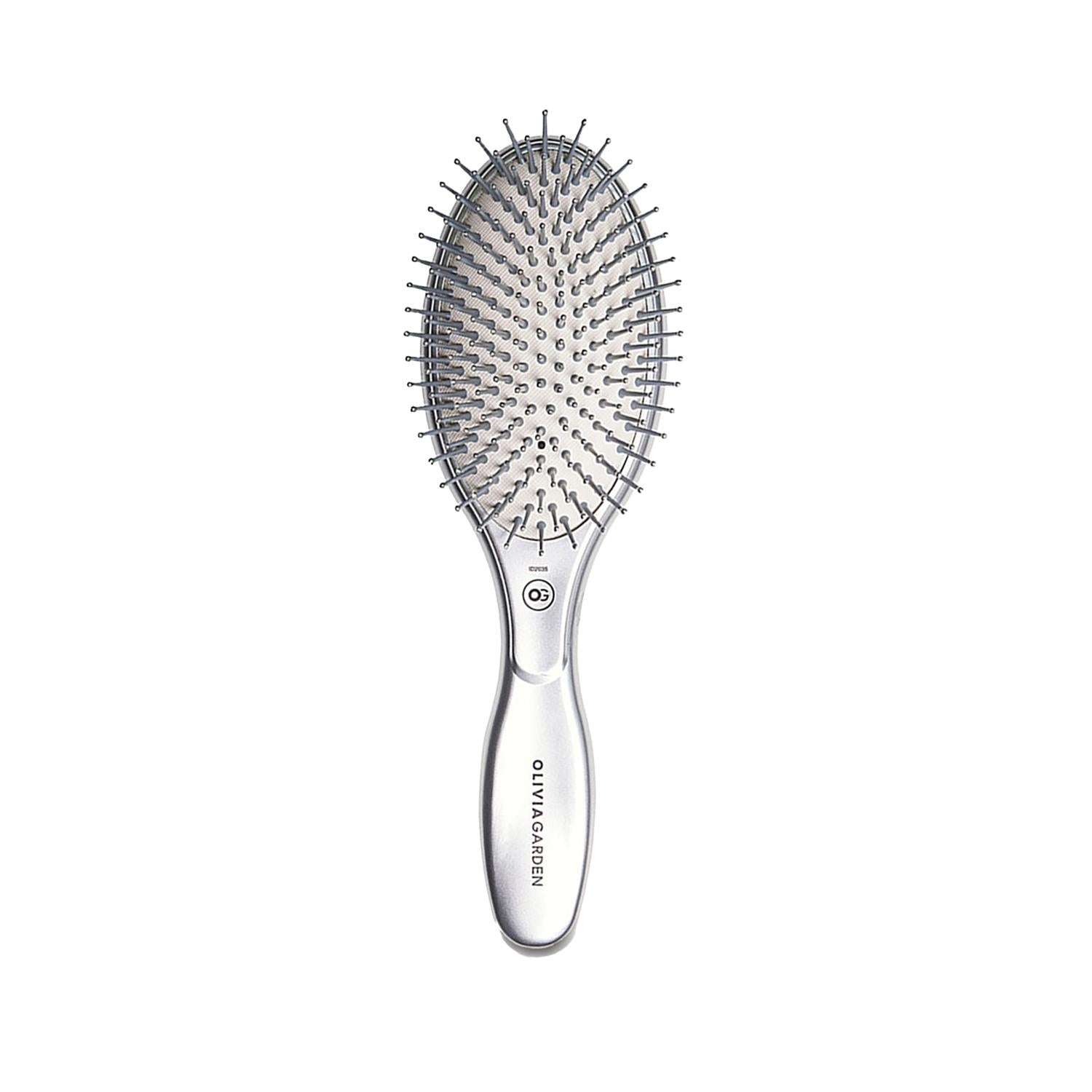 Olivia Garden Expert Care Oval Nylon Bristles Hair Brush - Professional Detangling & Styling Tool