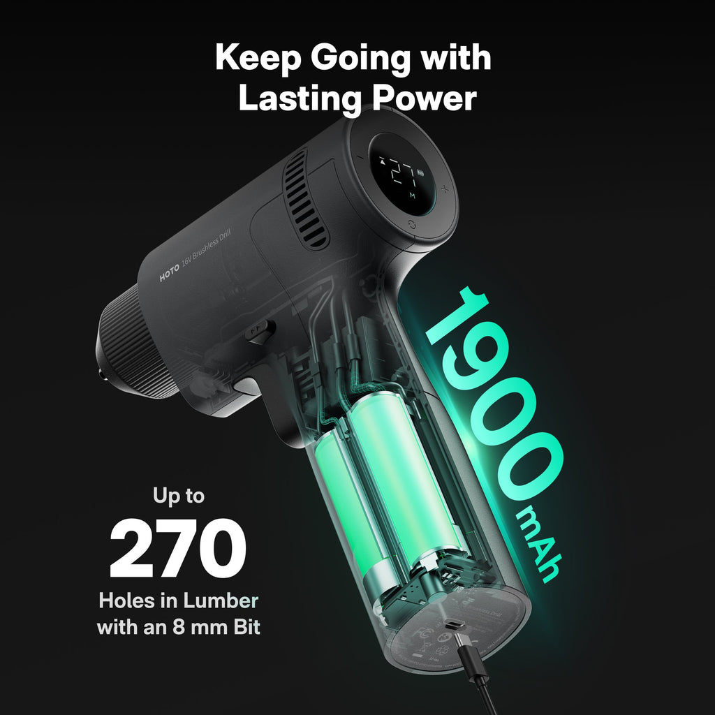 HOTO 16V Brushless Drill, view 12