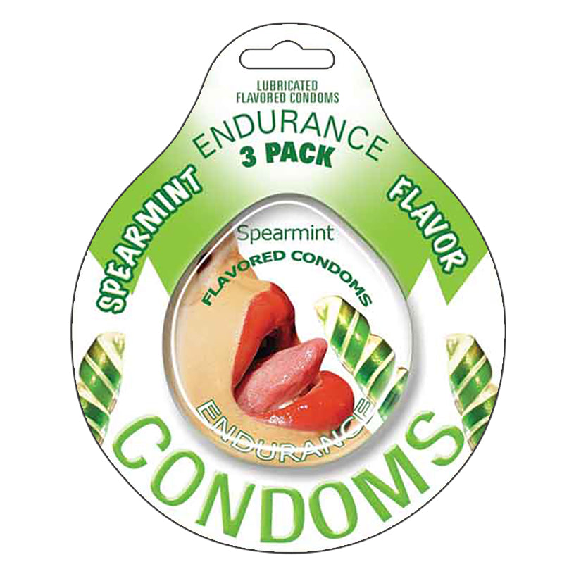Love Spark Cove | Intimate Apparel, Pleasure Shop & Free Shipping Endurance Condoms-Spearmint 3pk — main product shot