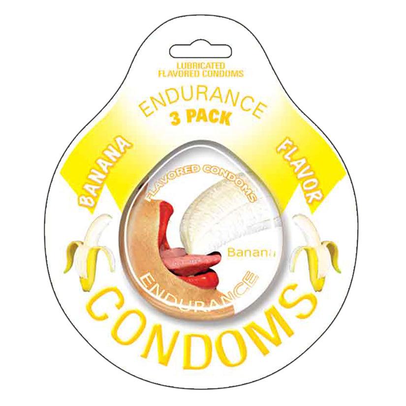 Love Spark Cove | Intimate Apparel, Pleasure Shop & Free Shipping Endurance Condoms-Banana 3pk — main product shot