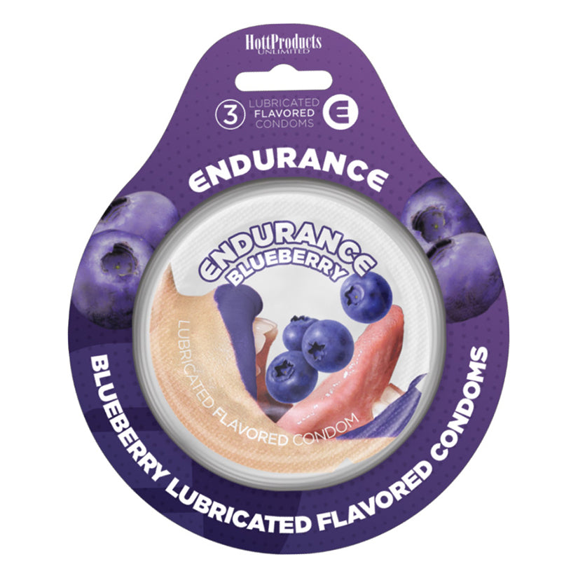 Love Spark Cove | Intimate Apparel, Pleasure Shop & Free Shipping Endurance Condoms-Blueberry 3pk — main product shot