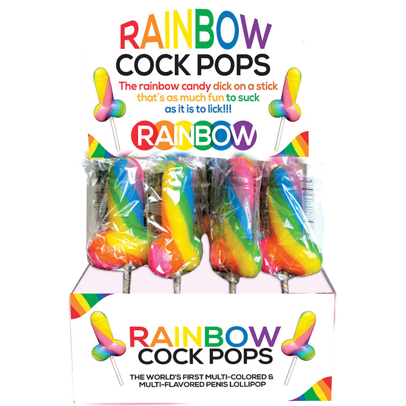 Love Spark Cove | Intimate Apparel, Pleasure Shop & Free Shipping Rainbow Cock Pops-Display of 12 — main product shot