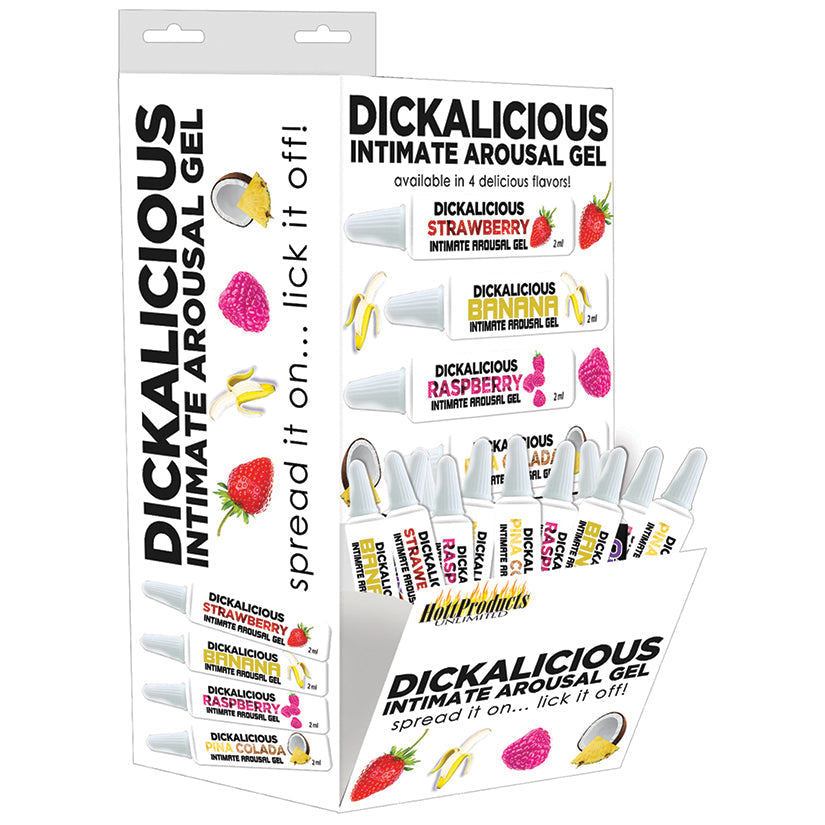 Love Spark Cove | Intimate Apparel, Pleasure Shop & Free Shipping Dickalicious Gel-Assorted Hanging Display of 144 2ML Tubes 