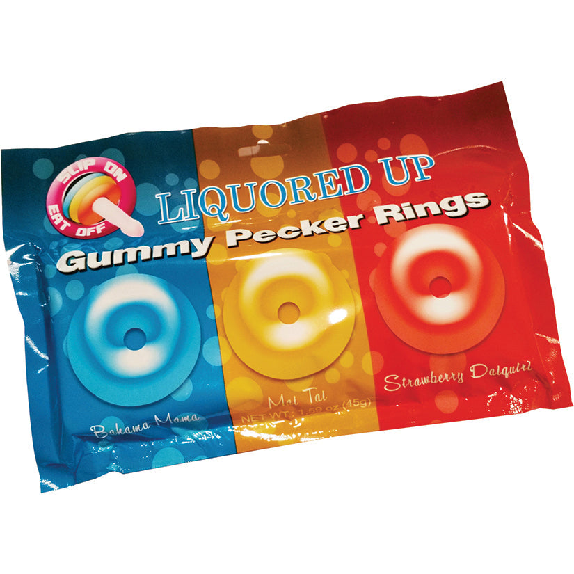 Love Spark Cove | Intimate Apparel, Pleasure Shop & Free Shipping Liquored Up Pecker Gummy Rings Assorted 3pk — main product 