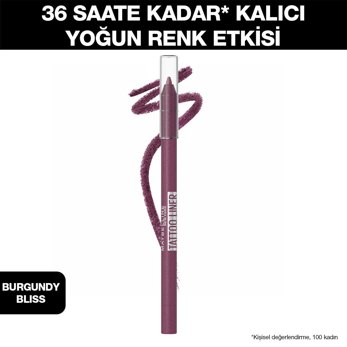 Maybelline Tattoo Liner Gel Eyeliner - Burgundy Bliss: 36H Smudge-Proof, Water-Resistant