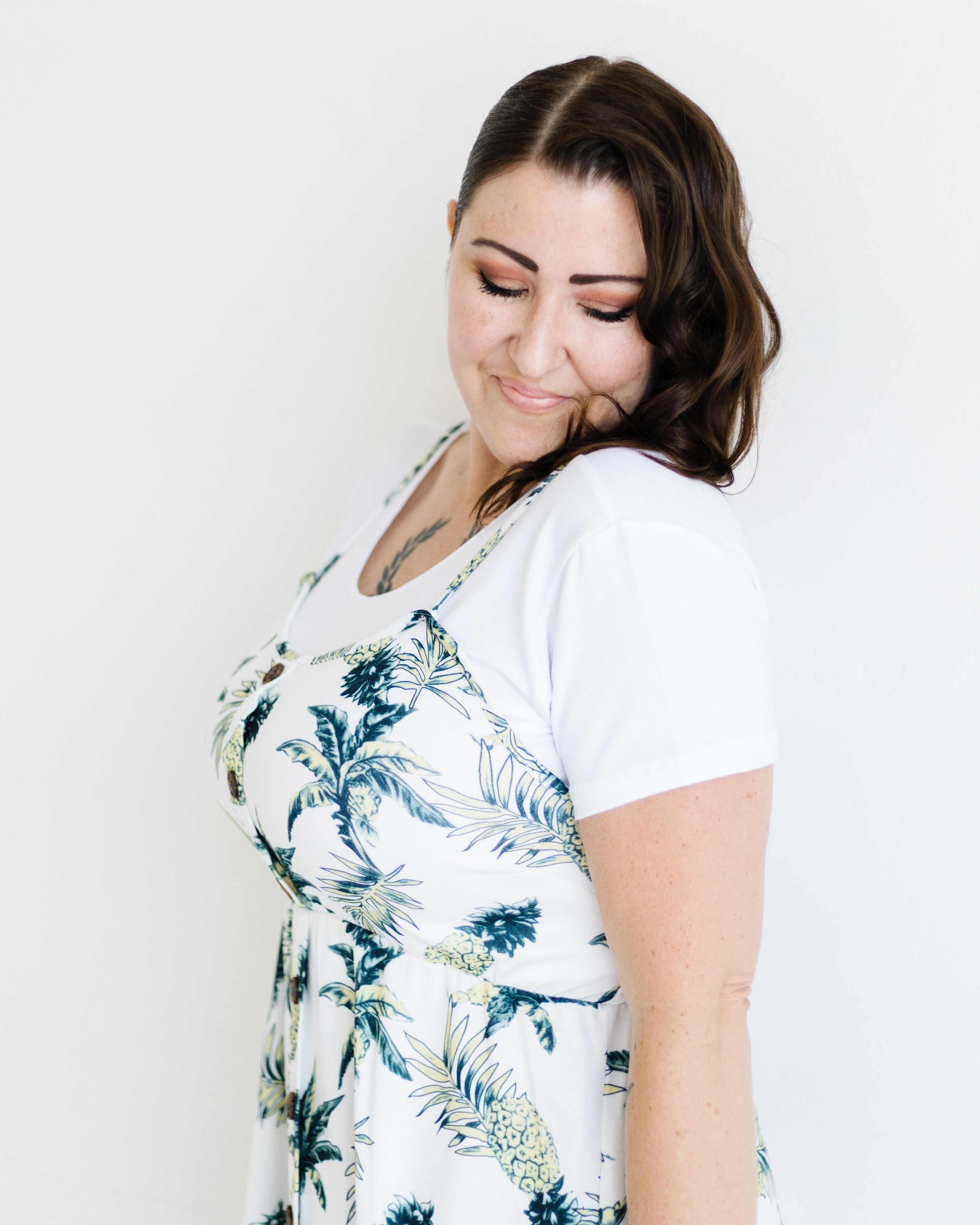 HALFTEE Layering Fashions Classic Boyfriend Halftee — HALFTEE Layering Fashions branding close-up