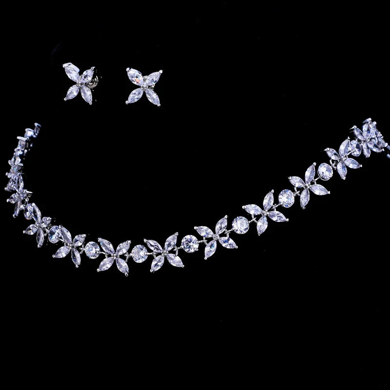 Envy NYC Envy NYC Stunning Crystal Necklace and Earrings Jewelry Set — Envy NYC branding close-up