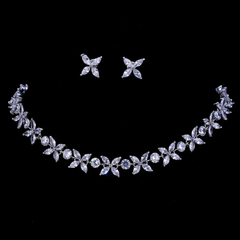 Envy NYC Envy NYC Stunning Crystal Necklace and Earrings Jewelry Set — main product shot