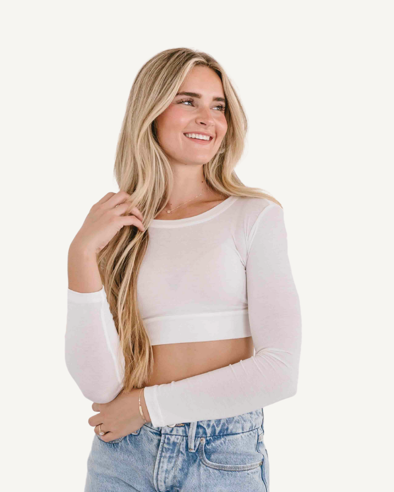 HALFTEE Layering Fashions Crew Neck Long Sleeve Halftee — detail shot 6
