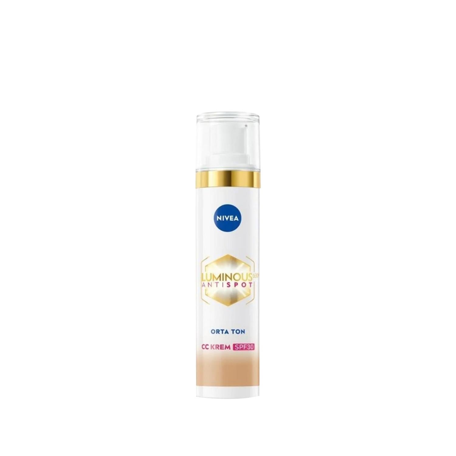 Nivea Luminous630 Anti-Dark Spot CC Cream SPF30 Medium Tone - Even Skin Tone & Sun Protection