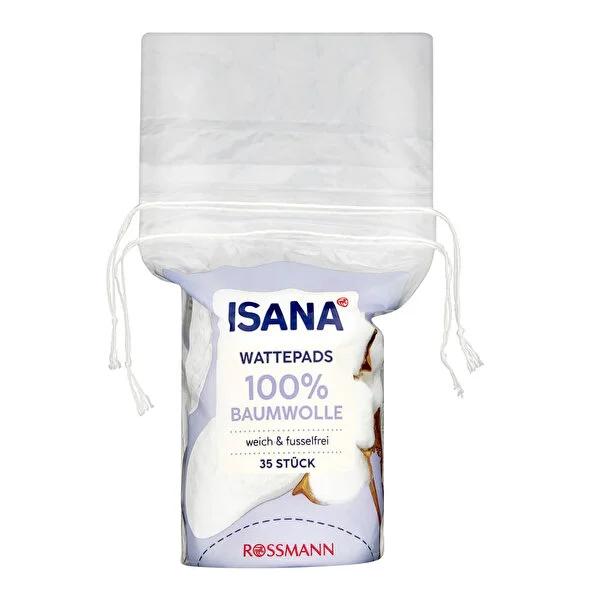Isana Cotton Pads for Daily Skincare and Makeup Removal - 35 Count, Hypoallergenic & Gentle