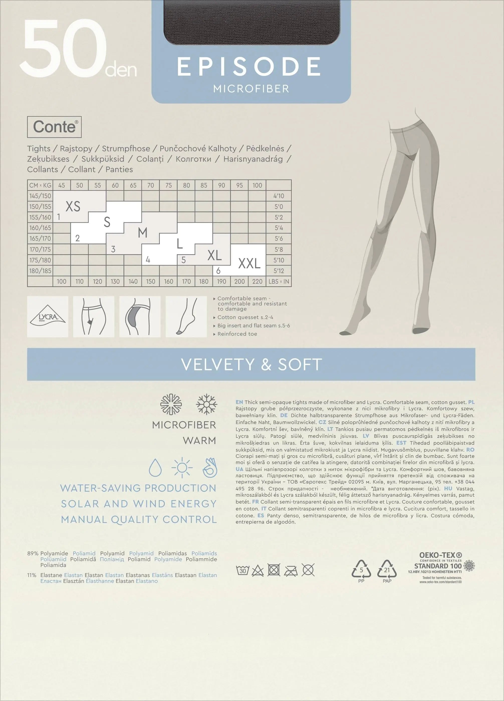 TheRanok.com Tights Conte Episode 50 Den - Microfibra Matte Opaque — product on model