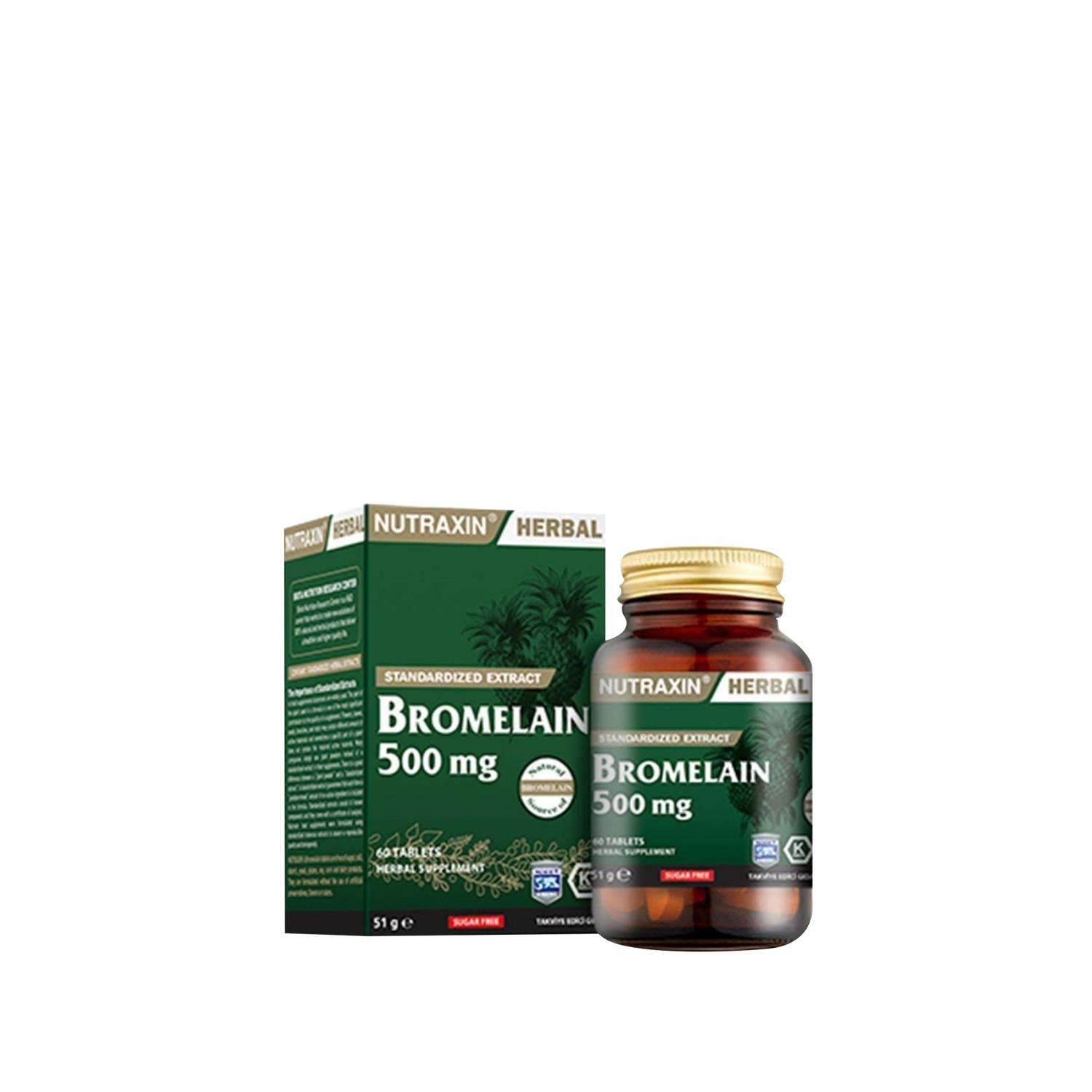 Nutraxin Bromelain 500mg - Anti-Inflammatory Dietary Supplement Capsules for Natural Relief