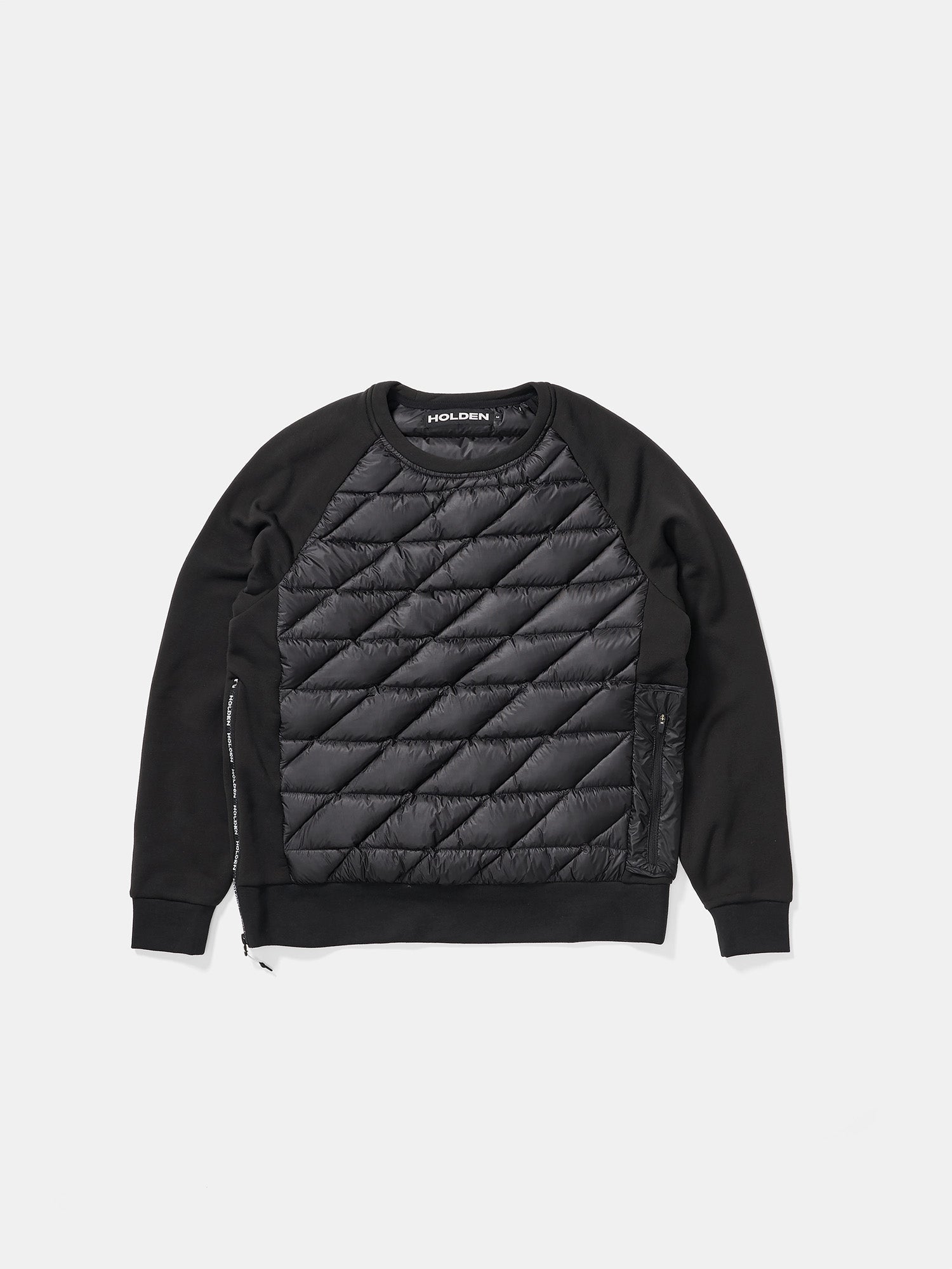 Holden Outerwear Hybrid Down Crew - Black — in-use photo