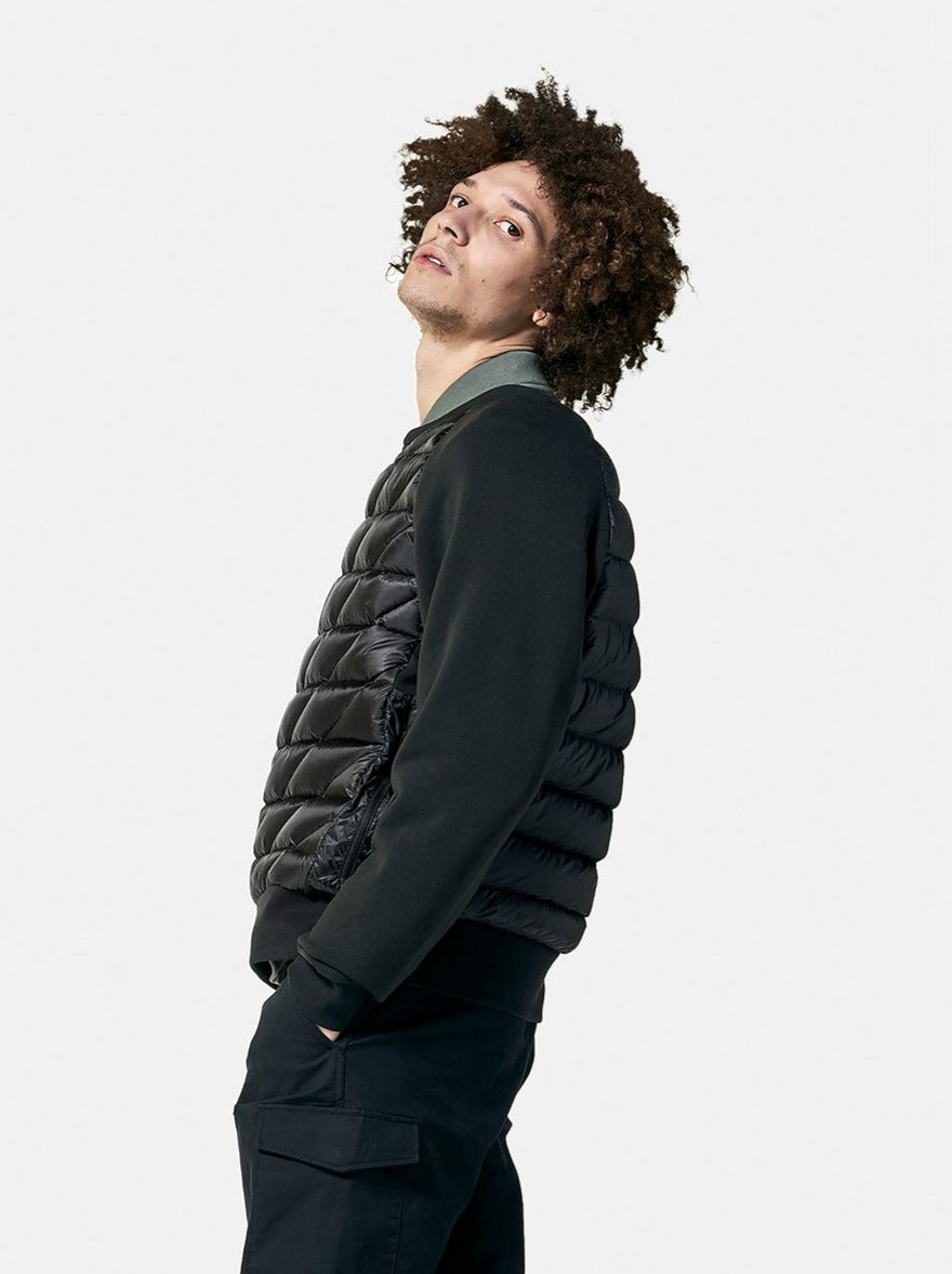 Holden Outerwear Hybrid Down Crew - Black — main product shot