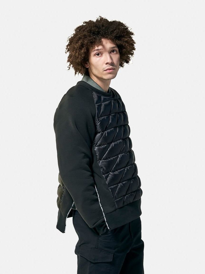 Holden Outerwear Hybrid Down Crew - Black — lifestyle context