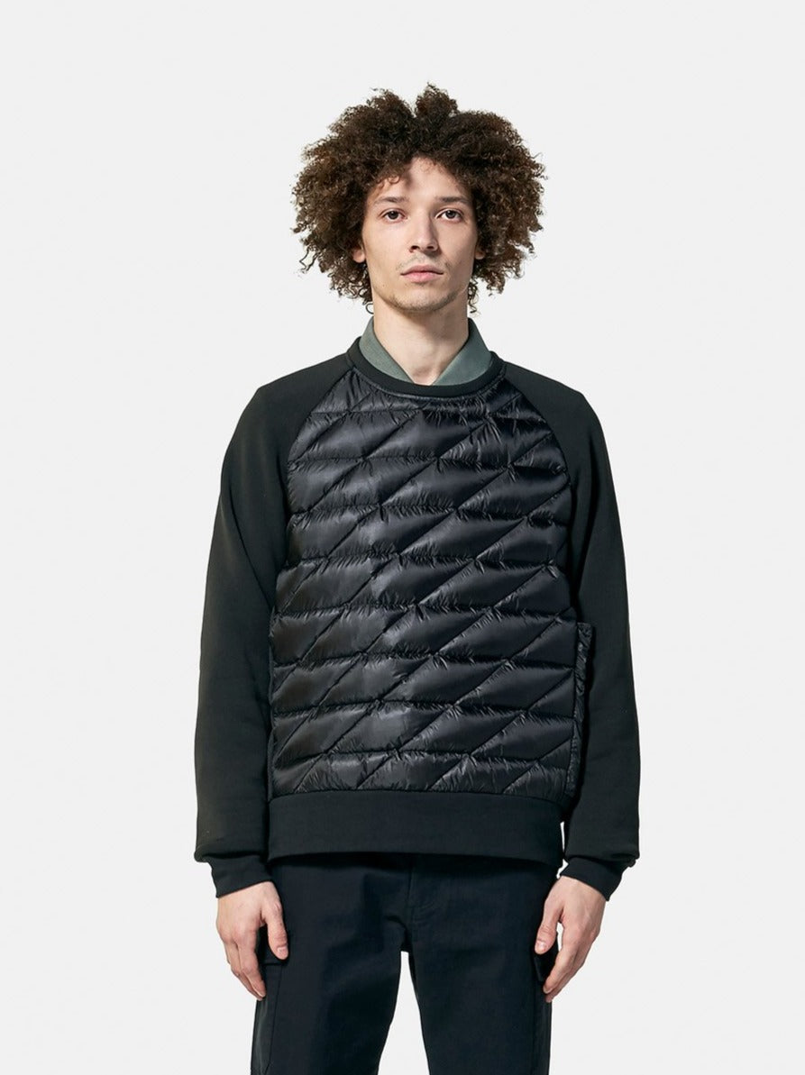 Holden Outerwear Hybrid Down Crew - Black — detail close-up