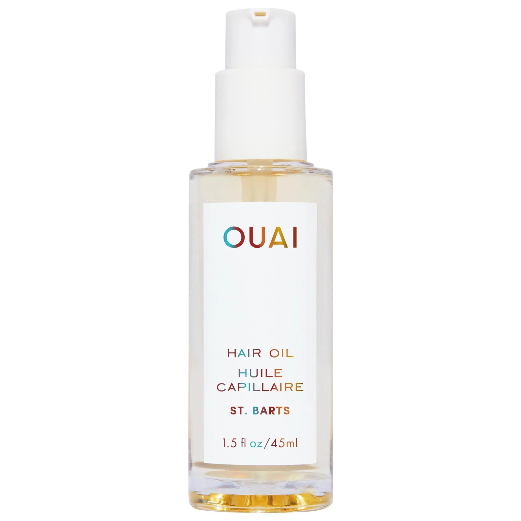 OUAI St. Barts Hair Oil: Tropical Scented Frizz Control & Heat Protection (450¡F), Shine Enhancing, For Damaged Hair