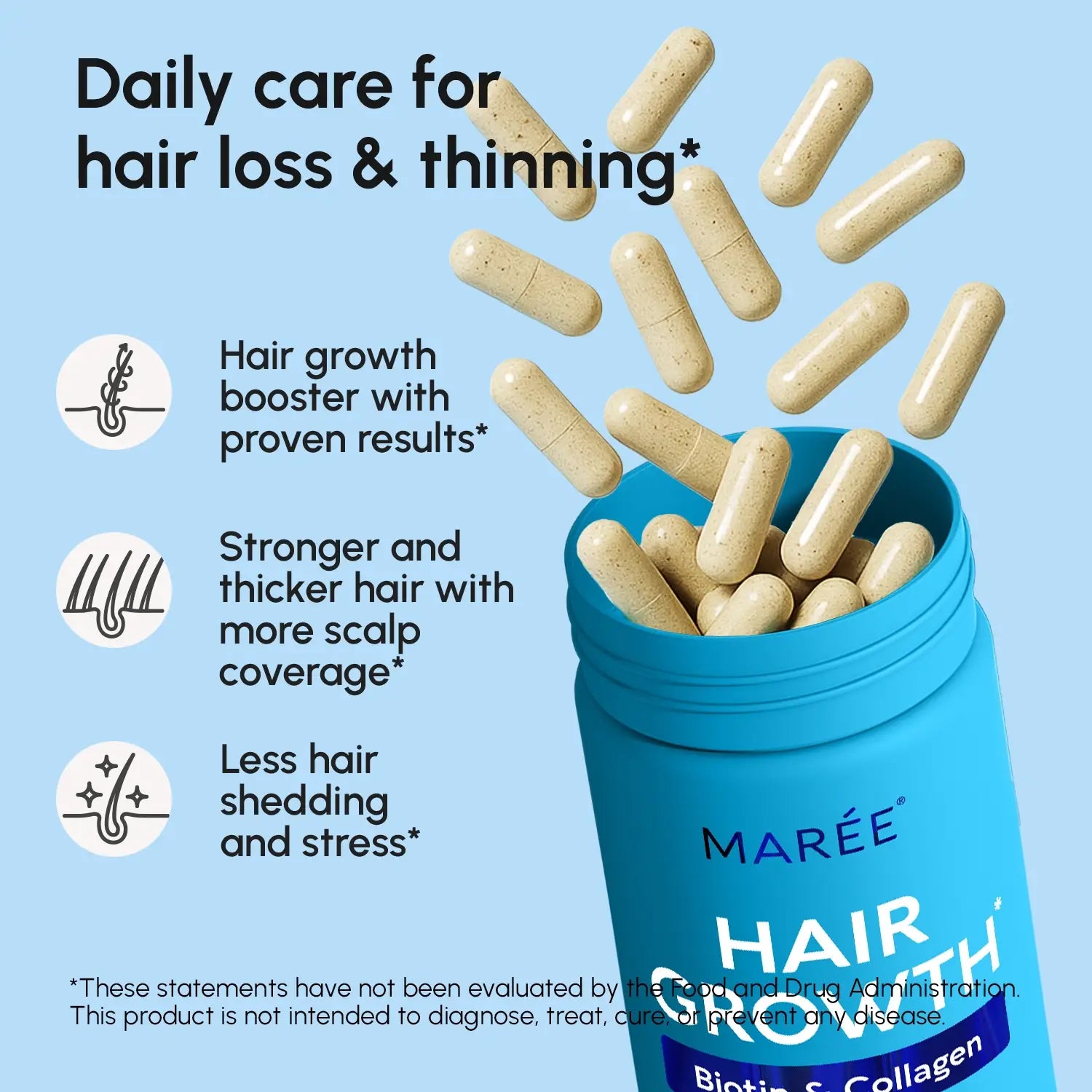 Maree Biotin & Collagen Hair Growth Complex — lifestyle context