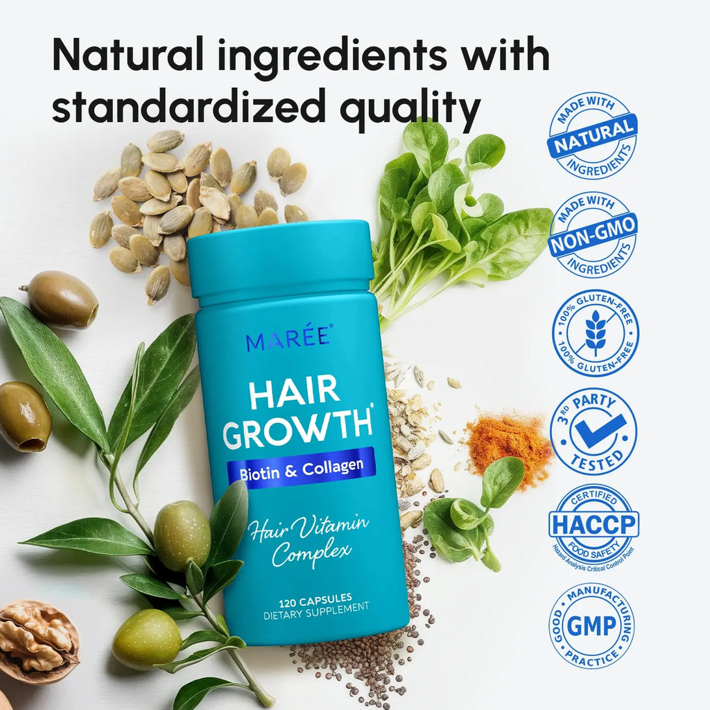Maree Biotin & Collagen Hair Growth Complex — side view