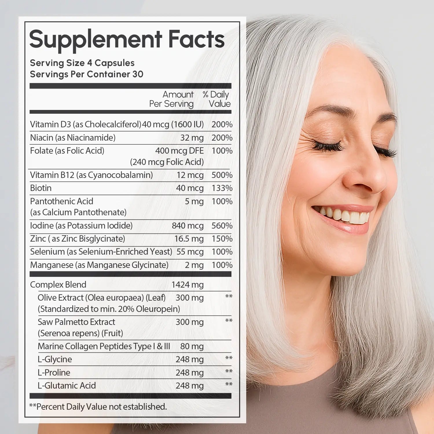Maree Biotin & Collagen Hair Growth Complex — size reference