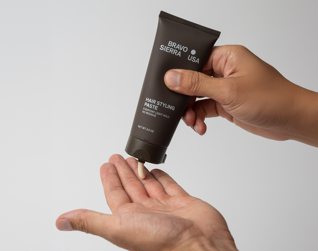 Bravo Sierra Hair Styling Paste — applied/used demo