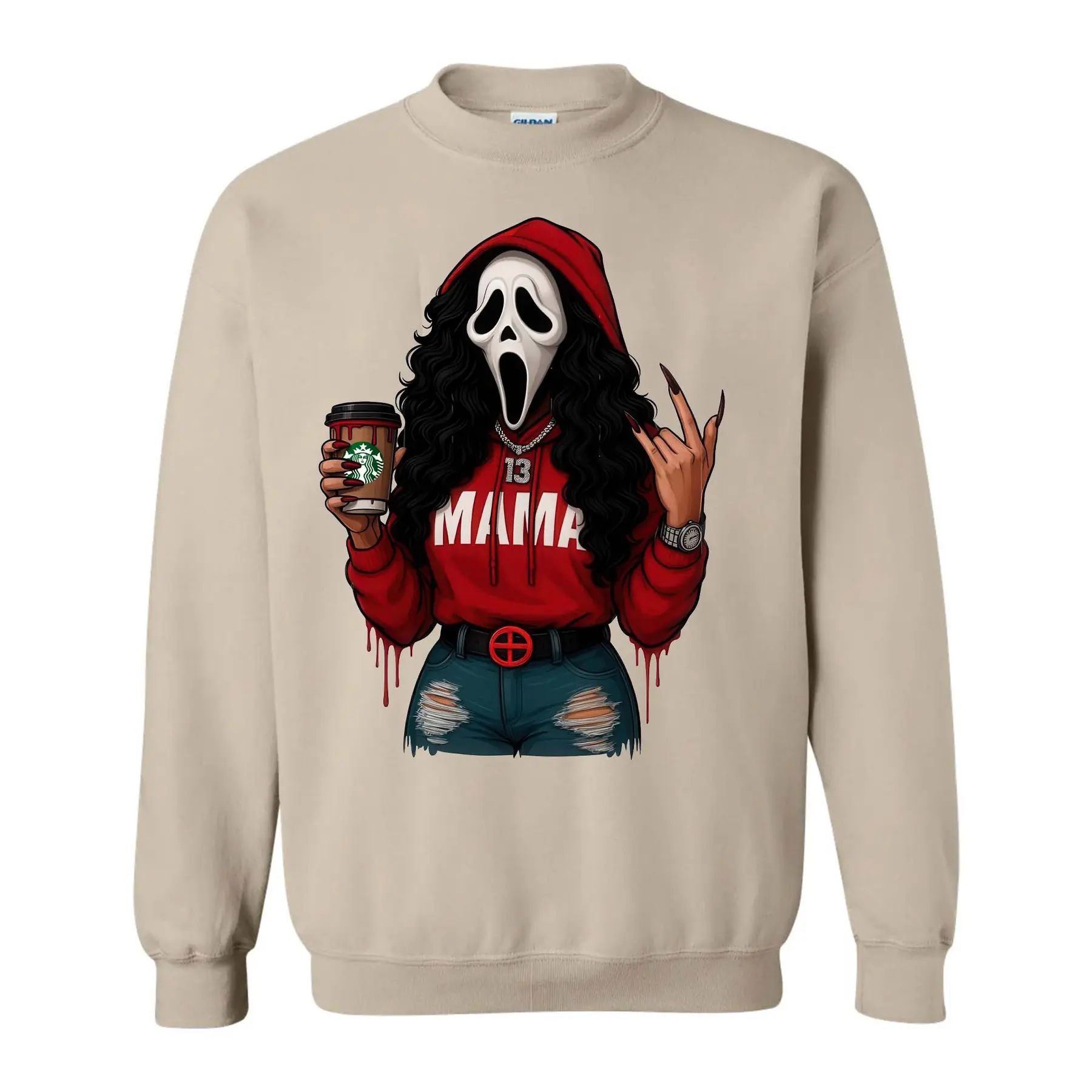 Pasimax Halloween Spooky Mama Sweatshirt – Cool & Funny Mom Gift — main product shot