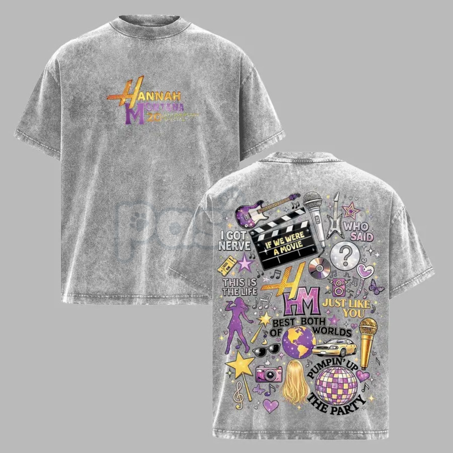 Pasimax Hannah Montana 20th Anniversary Vintage Washed T-Shirt — main product shot