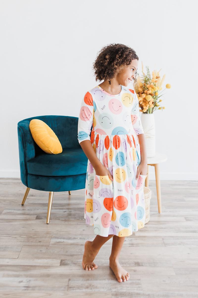 Mila & Rose ® Happy Days 3/4 Pocket Twirl Dress — detail close-up