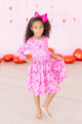 Mila & Rose ® Happy Heart Day 3/4 Sleeve Pocket Twirl Dress — main product shot