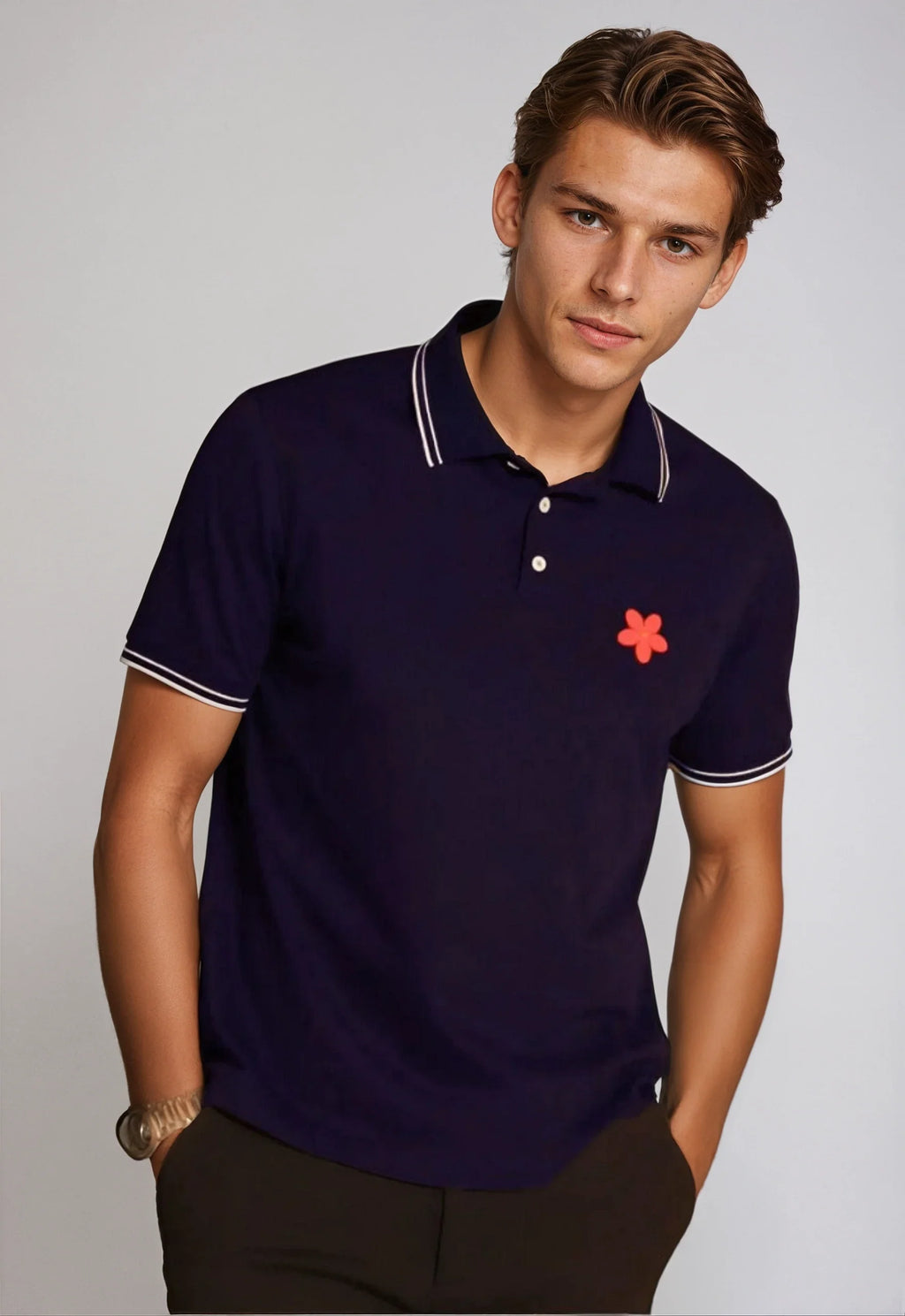 Buki Happy Polo Shirt - Navy — main product shot