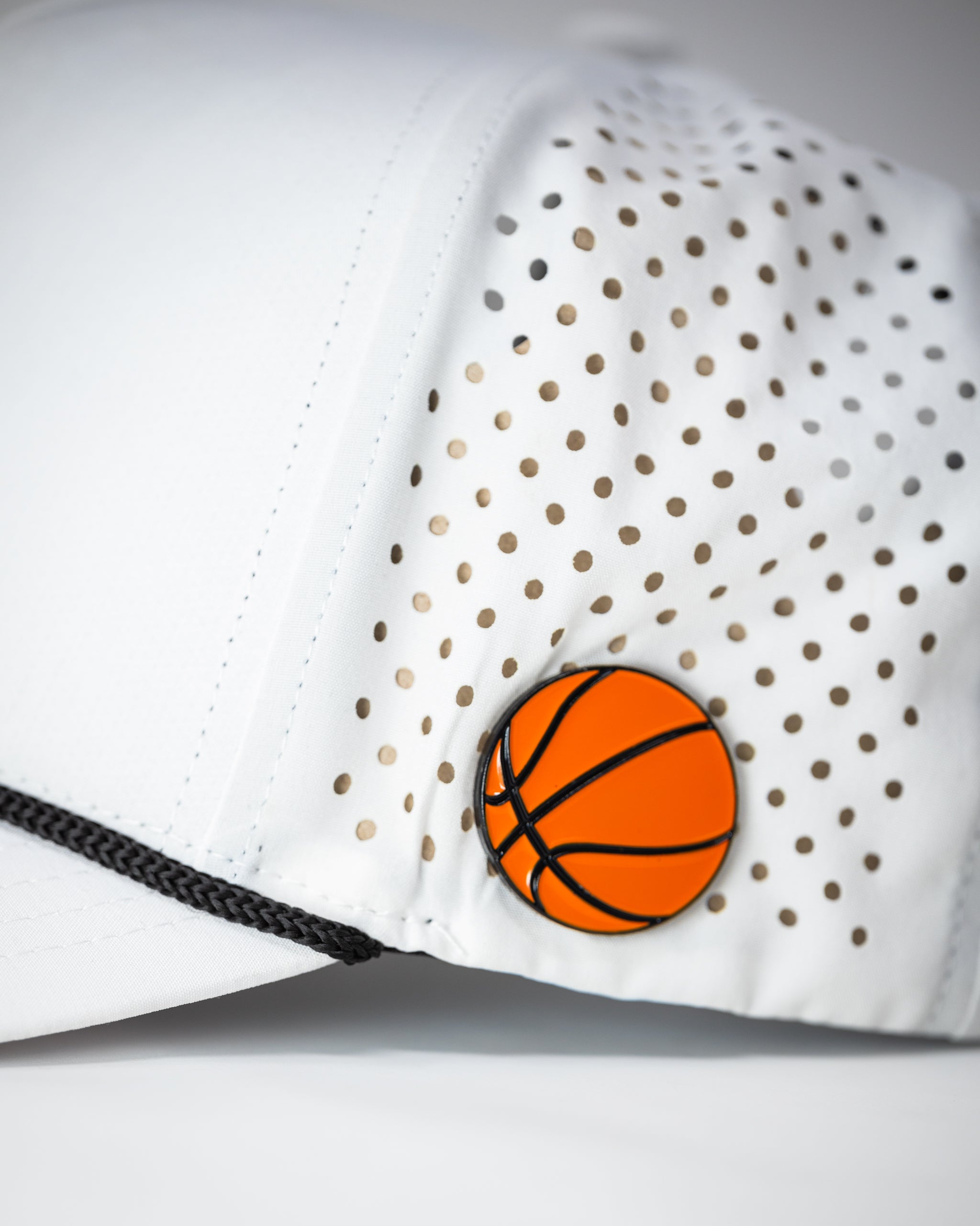 Pins and Aces Perforated Rope Hat - White — side view