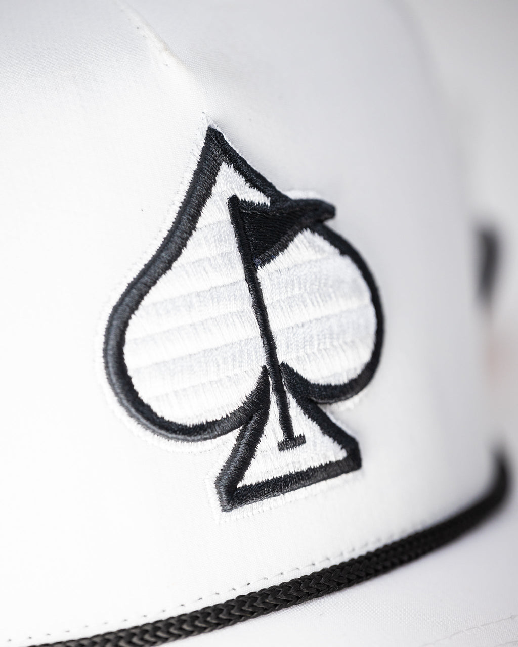Pins and Aces Perforated Rope Hat - White — alternative angle