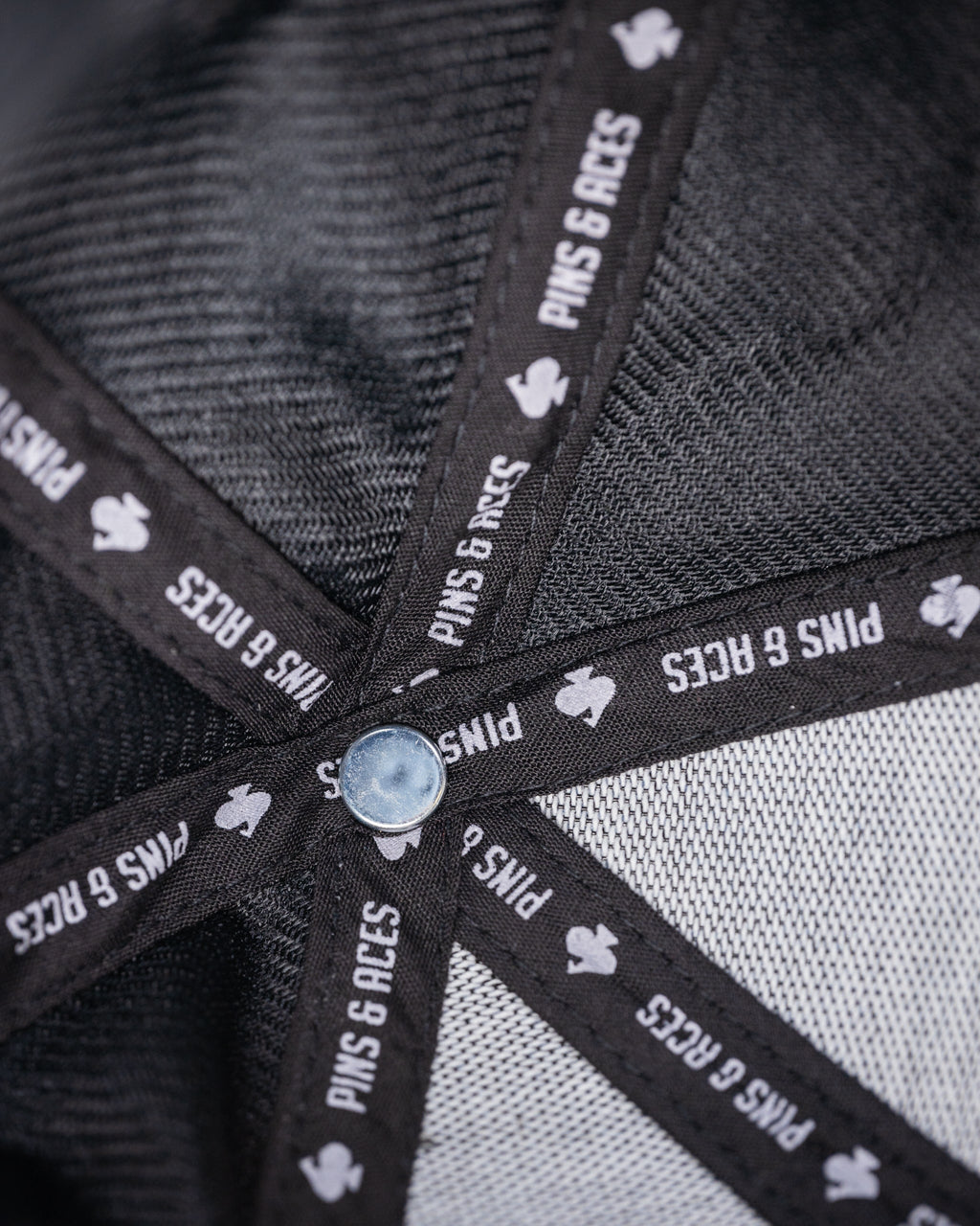 Pins and Aces Performance Spade Hat - Charcoal — color detail