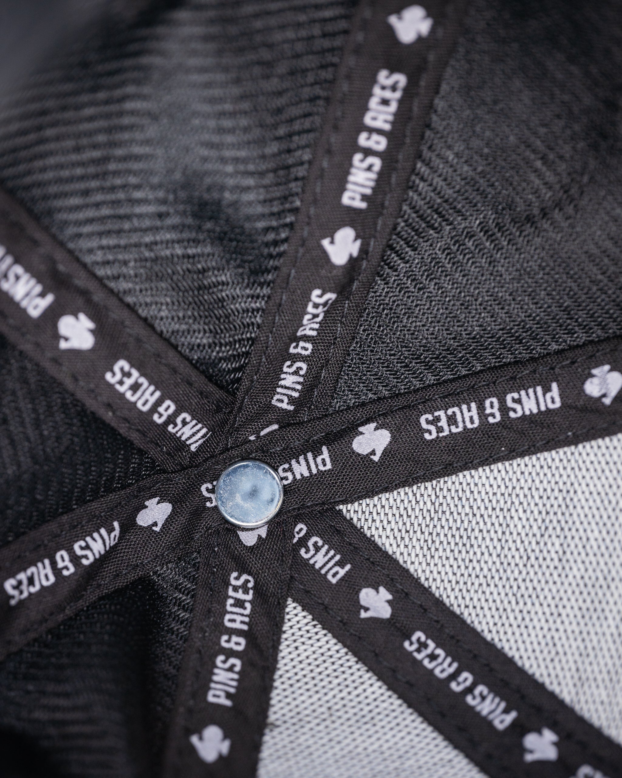 Pins and Aces Performance Spade Hat - Charcoal — color detail