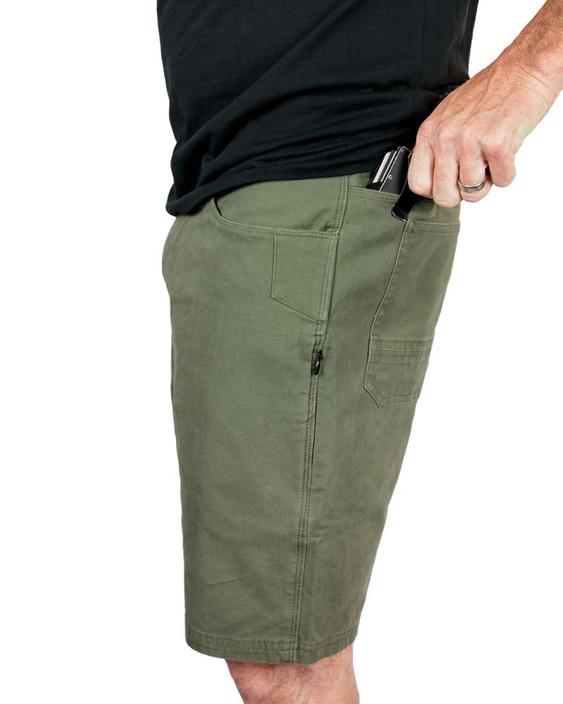 Off The Grid Surplus Havok Shorts 10" - Dark Olive — in-use photo