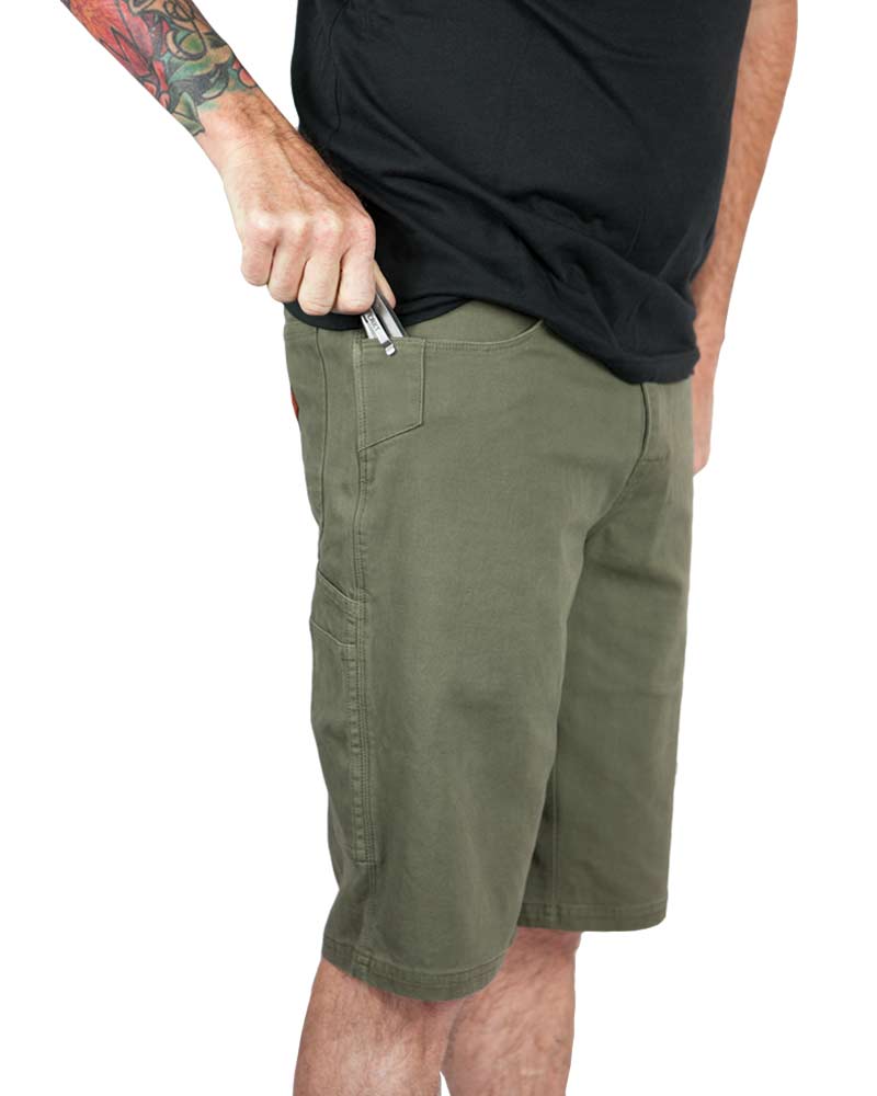 Off The Grid Surplus Havok Shorts 12" - Dark Olive — in-use photo