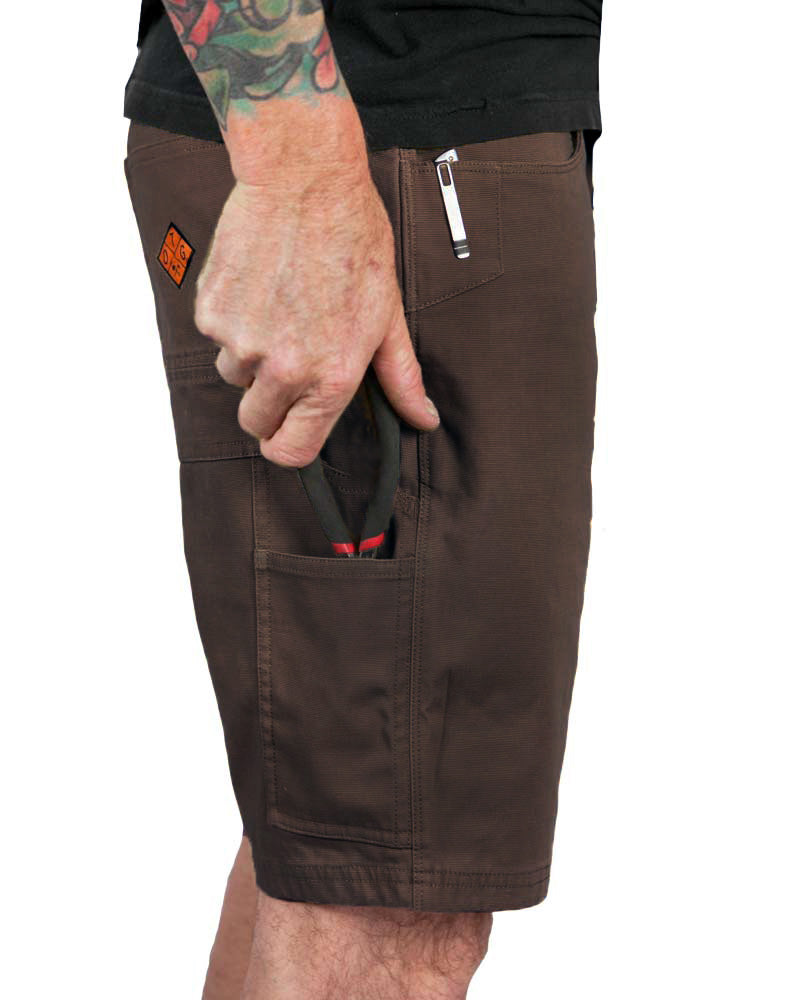 Off The Grid Surplus Havok Shorts 10" - Dark Brown — detail close-up