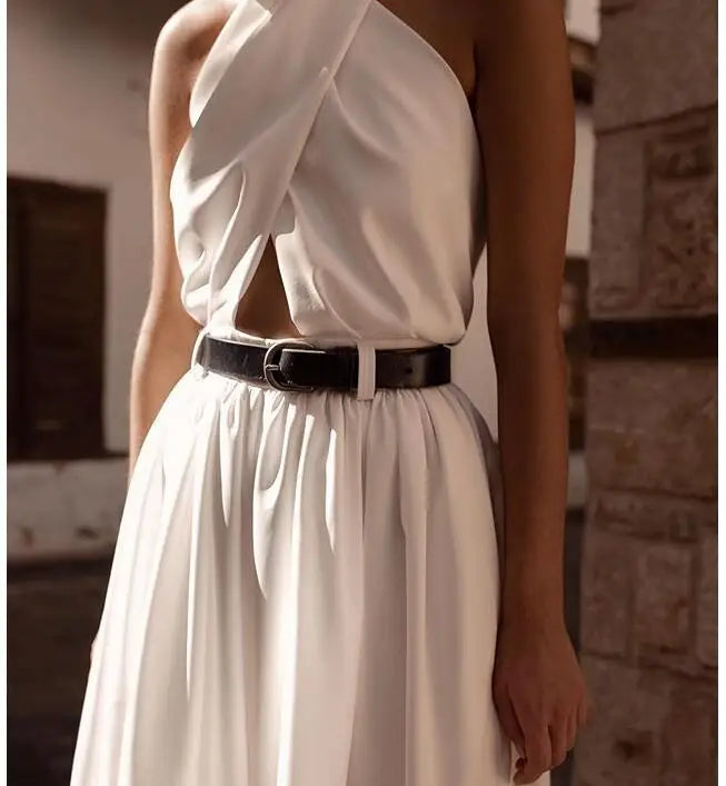 Envy NYC Envy NYC Boho Backless Halter Jumpsuits — lifestyle worn / used context